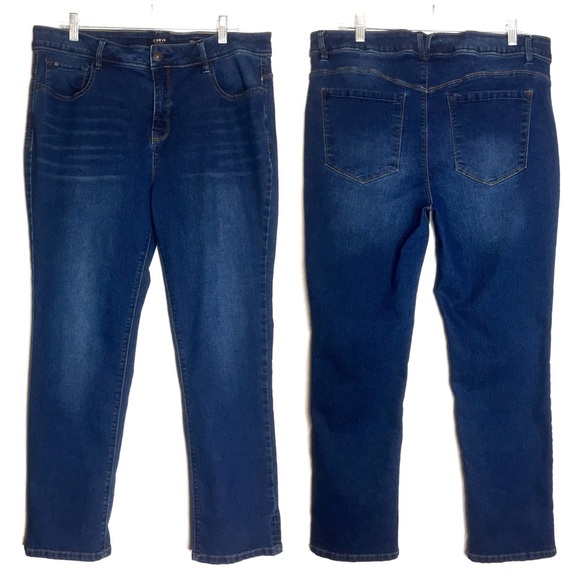 curve appeal off duty straight jeans